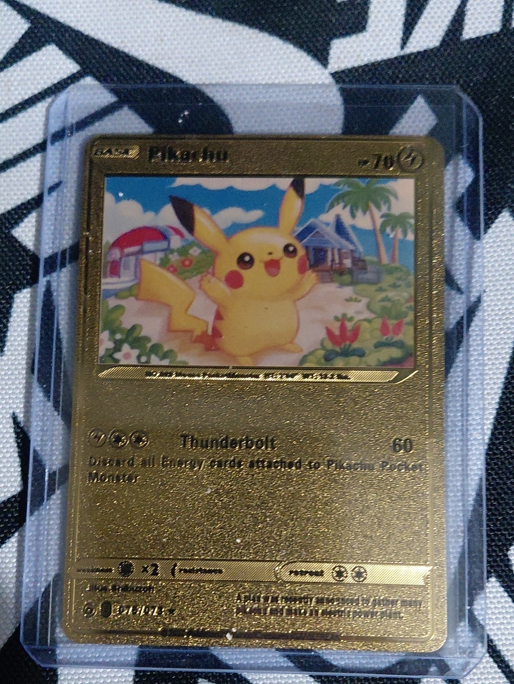 Gold Foil Pikachu Collectible Card - Yellow